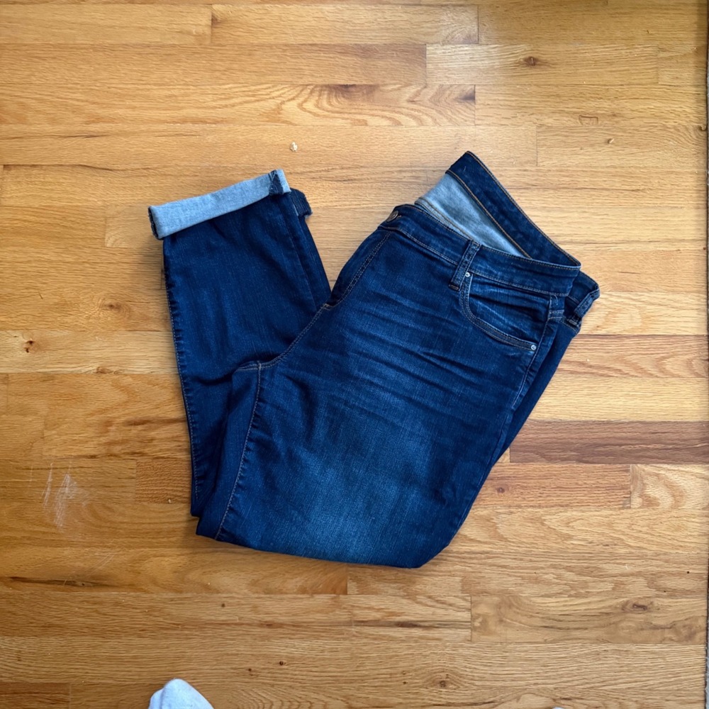 KUT From The Kloth Catherine Boyfriend Jeans Dark Wash Cuffed Stretch 18W - Picture 3 of 8